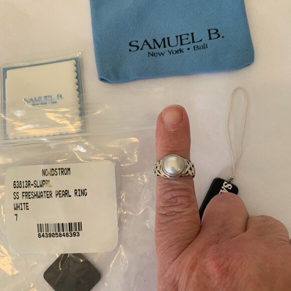 Samuel B Size 7 7.5mm Freshwater Pearl Ring - Picture 4 of 5